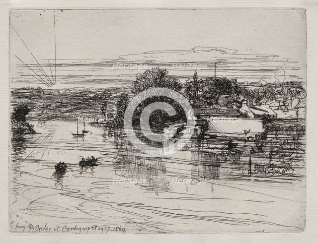 Cardigan Bridge, 1864. Creator: Francis Seymour Haden (British, 1818-1910).