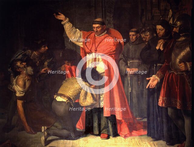 Cardinal Cisneros and the captives of Oran' oil painting by Francisco Jimenez de Cisneros (1437-1…