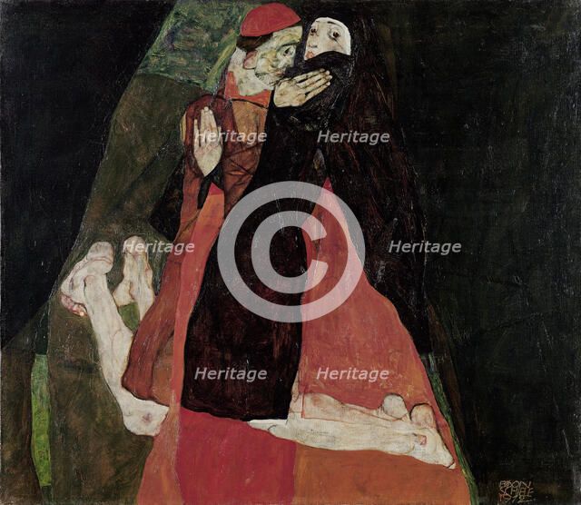 Cardinal and Nun (Tenderness), 1912. Artist: Schiele, Egon (1890–1918)