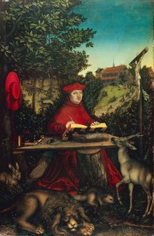 Cardinal Albrecht of Brandenburg (1490-1545) as Saint Jerome, 1527