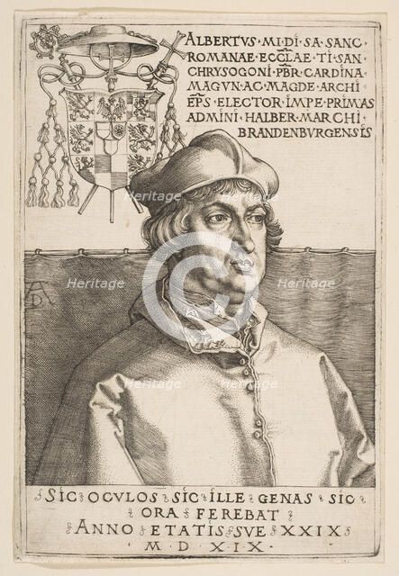 Cardinal Albrecht of Brandenburg, 1519. Creator: Albrecht Durer.