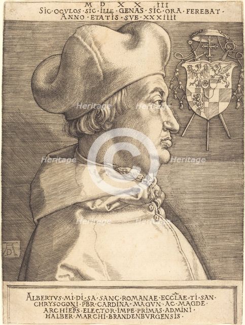 Cardinal Albrecht of Brandenburg ("Large Cardinal"), 1523. Creator: Albrecht Durer.
