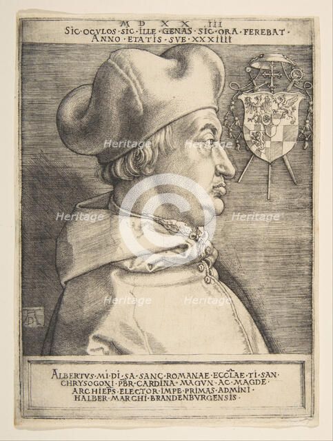 Cardinal Albrecht of Brandenburg.n.d. Creator: Albrecht Durer.