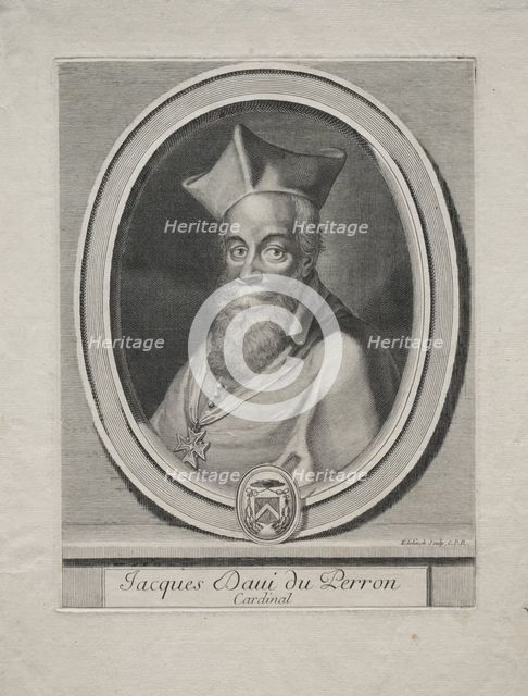 Cardinal Jaques Davey Duperron. Creator: Gerard Edelinck (French, 1640-1707).