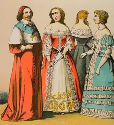 Cardinal Mazarin, (1602-1661) and noblewomen, 1881. Creator: Unknown