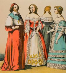 Cardinal Mazarin, (1602-1661) and noblewomen, 1881. Creator: Unknown