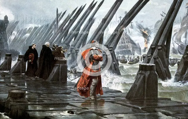 Cardinal Richelieu at the Siege of La Rochelle, 1628 (early 20th century). Artist: Unknown