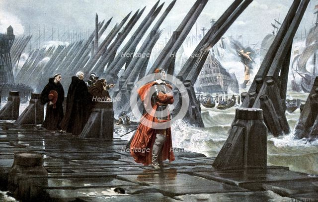 Cardinal Richelieu at the Siege of La Rochelle, 1628 (early 20th century). Artist: Unknown