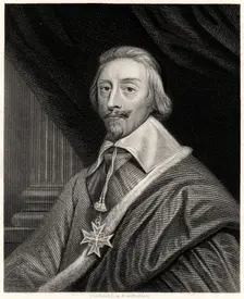 Cardinal Richelieu French prelate and statesman, 19th century. Artist: Richard Woodman