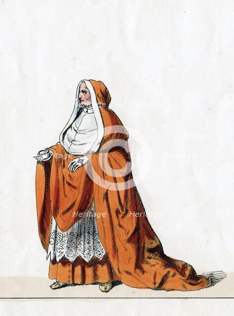 Cardinal Wolsey, costume design for Shakespeare's play, Henry VIII, 19th century. Artist: Unknown