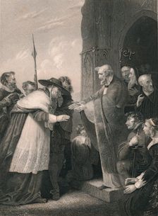 Cardinal Wolsey Entering The Abbey of Leicester 1530, (mid 19th century). Creator: Albert Henry Payne