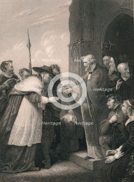 'Cardinal Wolsey Entering The Abbey of Leicester', 1530, (mid 19th century). Creator: Albert Henry Payne.