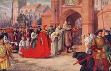 Cardinal Wolsey possibly entering Hampton Court Palace 1917