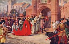Cardinal Wolsey possibly entering Hampton Court Palace 1917