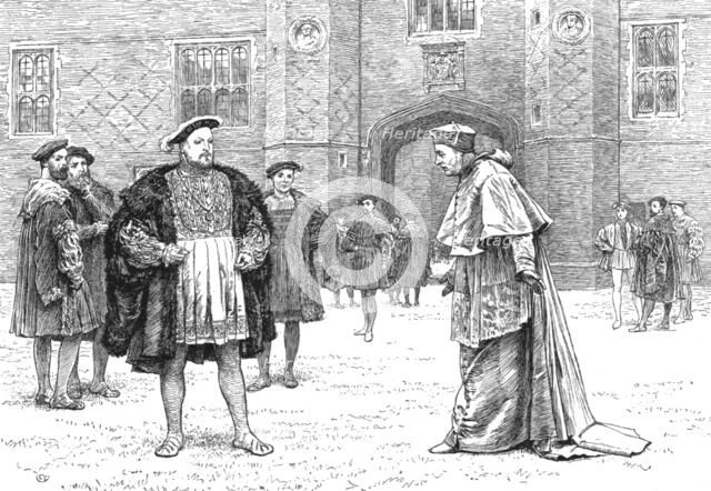 ''Cardinal Wolsey Surrendering Hampton Court Palace to King Henry VIII. 1528 ', 1890. Creator: Unknown.