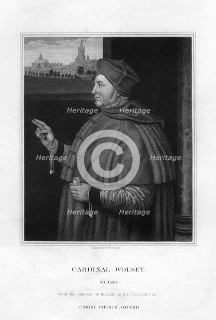 Cardinal Thomas Wolsey (c1475-1530), 1832.Artist: WT Mote