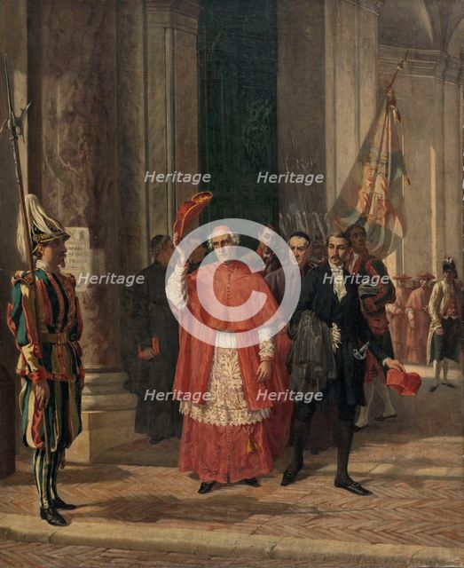 Cardinaux sortant du Vatican par la porte des Suisses, après une audience du Saint-Père, 20/06/1867. Creator: Auguste Dutuit.
