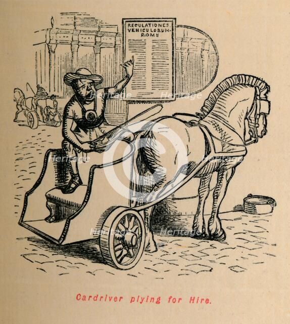 'Cardriver plying for Hire', 1852. Artist: John Leech.