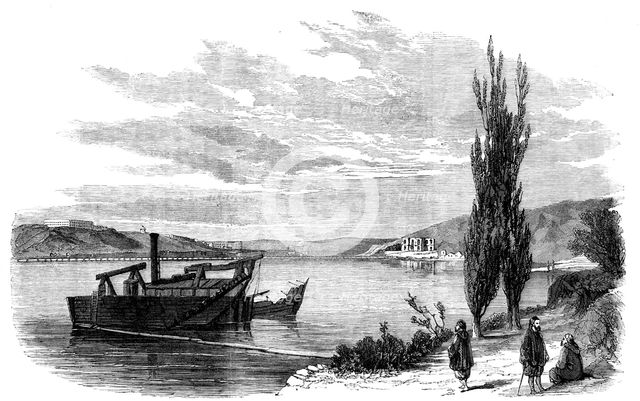 Careening Bay, Sebastopol - sketched by J. A. Crowe, 1856.  Creator: J. A. Crowe.