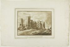 Carey Castle in Pembroke Shire, from Twelve Views in Aquatinta from Drawings taken...South Wales, 17 Creator: Paul Sandby