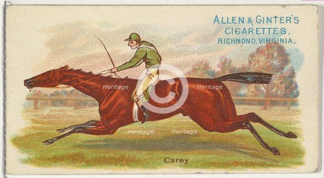 Carey, from The World's Racers series (N32) for Allen & Ginter Cigarettes, 1888. Creator: Allen & Ginter.