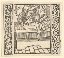 Caring for the Dead, illustration from Speculum Passionis, 1507, 1507. Creator: Hans Baldung