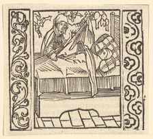 Caring for the Dead, illustration from Speculum Passionis, 1507, 1507. Creator: Hans Baldung