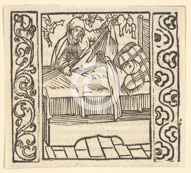 Caring for the Dead, illustration from Speculum Passionis, 1507, 1507. Creator: Hans Baldung.