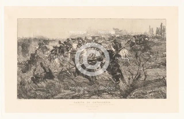 Carica di cavalleria [Calvary Charge], 1883-1884. Creator: Giovanni Fattori.