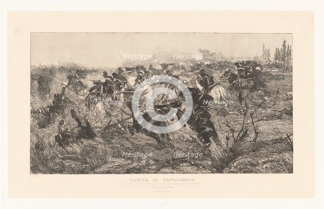 Carica di cavalleria [Calvary Charge], 1883-1884. Creator: Giovanni Fattori.