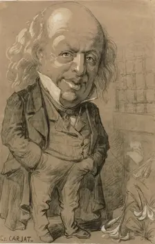 Caricatorial Portrait of Pierre-Jean de Beranger, c. 1856. Creator: Etienne Carjat