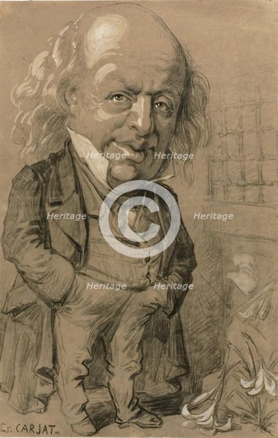 Caricatorial Portrait of Pierre-Jean de Beranger, c. 1856. Creator: Etienne Carjat.