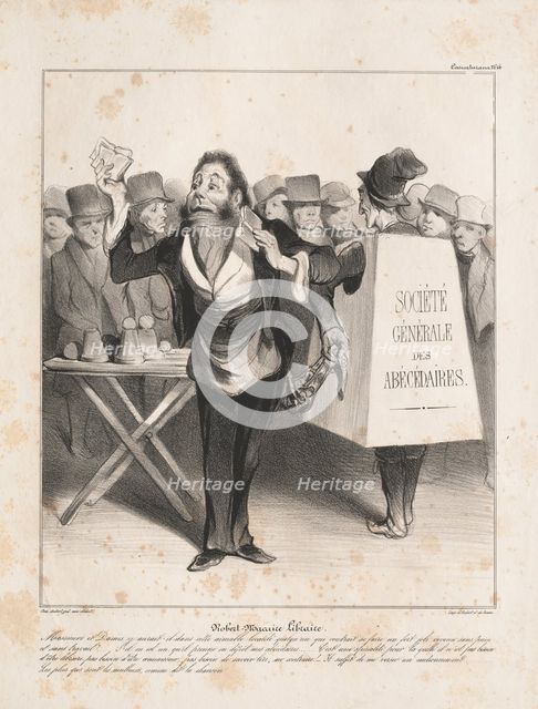 Caricaturana: Pl. 14, Robert Macaire Bookseller (Caricaturana: Pl. 14, Robert Macaire Libraire), 183 Creator: Honoré Daumier (French, 1808-1879).