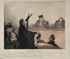 Caricaturana, plate 44: Robert-Macaire, lawyer, 1837. Creator: Honoré Daumier (French, 1808-1879); Aubert