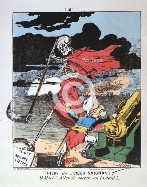 Caricature against Adolphe Thiers, 1871. Artist: Anon