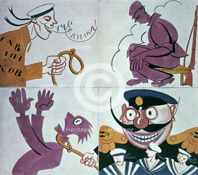 'Caricature against the Constituent Assembly' 1921.  Artist: Vladimir Mayakovsky