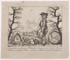 Caricature and hidden silhouette representations of Lafayette and others, 18th cen..., 18th century. Creator: Anon