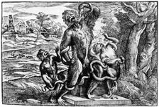 Caricature of the Laocoon group, 1937. Artist: Nicolo Boldrini