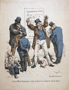 Caricature of the proprietors, Paris Commune, 1871. Artist: Anon