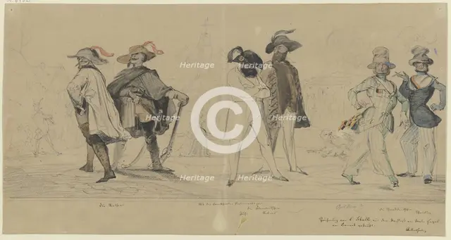 Caricature of the Red parties, the Lesser Germans and the Greater Germans..., c1848. Creator: Ernst Schalck.