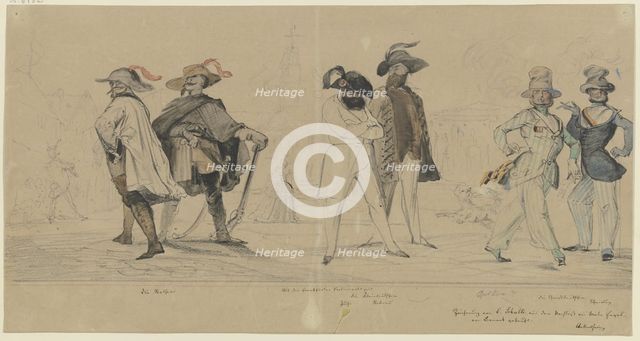 Caricature of the Red parties, the Lesser Germans and the Greater Germans..., c1848. Creator: Ernst Schalck.