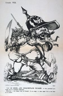 Caricature of Wilhelm I of Prussia, Franco-Prussian war, 1870-1871. Artist: Anon