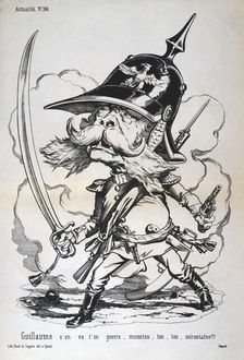 Caricature of Wilhelm I of Prussia, Franco-Prussian war, 1870-1871. Artist: Anon