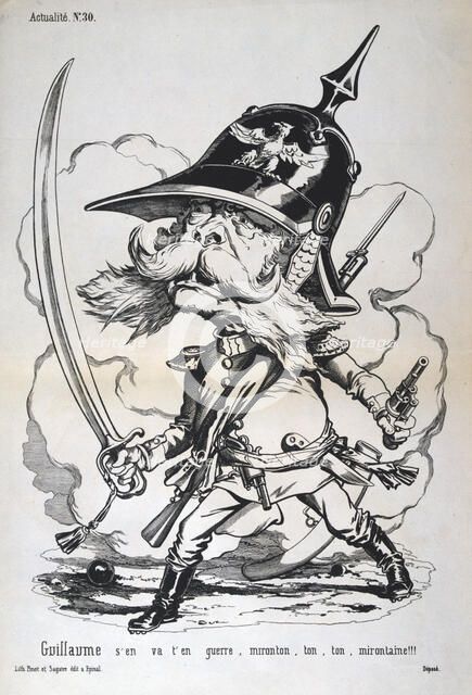 Caricature of Wilhelm I of Prussia, Franco-Prussian war, 1870-1871.  Artist: Anon