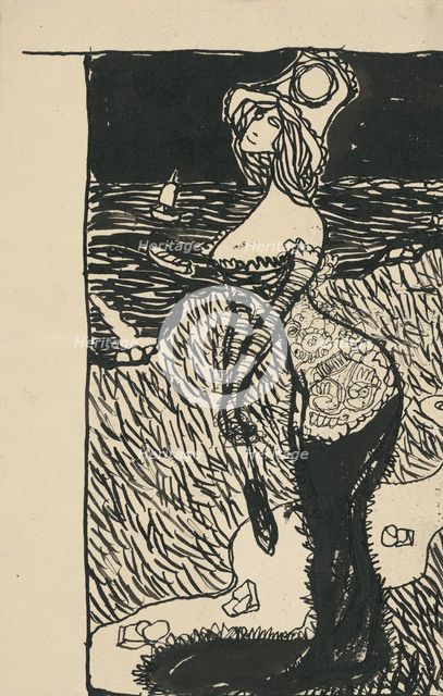 Caricature of women's fashion, 1908-1912. Creator: Konstantín Kövári-Kacmarik.