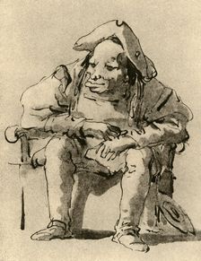 Caricature of a man seated mid 18th century, (1928). Artist: Giovanni Battista Tiepolo