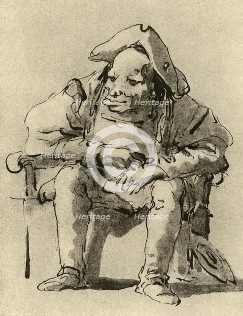 'Caricature of a man seated', mid 18th century, (1928). Artist: Giovanni Battista Tiepolo.
