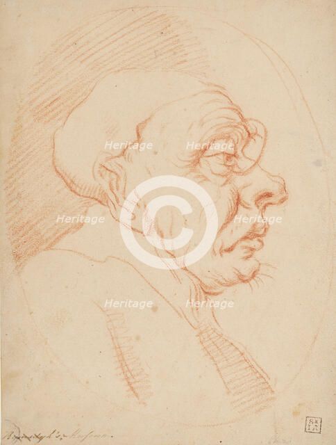 Caricature of a Cleric Wearing Spectacles, 1625-1713. Creator: Carlo Maratti.