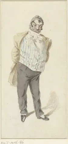Caricature of a standing man, 1809-1877. Creator: Henry Bonaventure Monnier