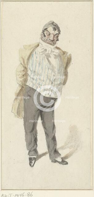 Caricature of a standing man, 1809-1877. Creator: Henry Bonaventure Monnier.